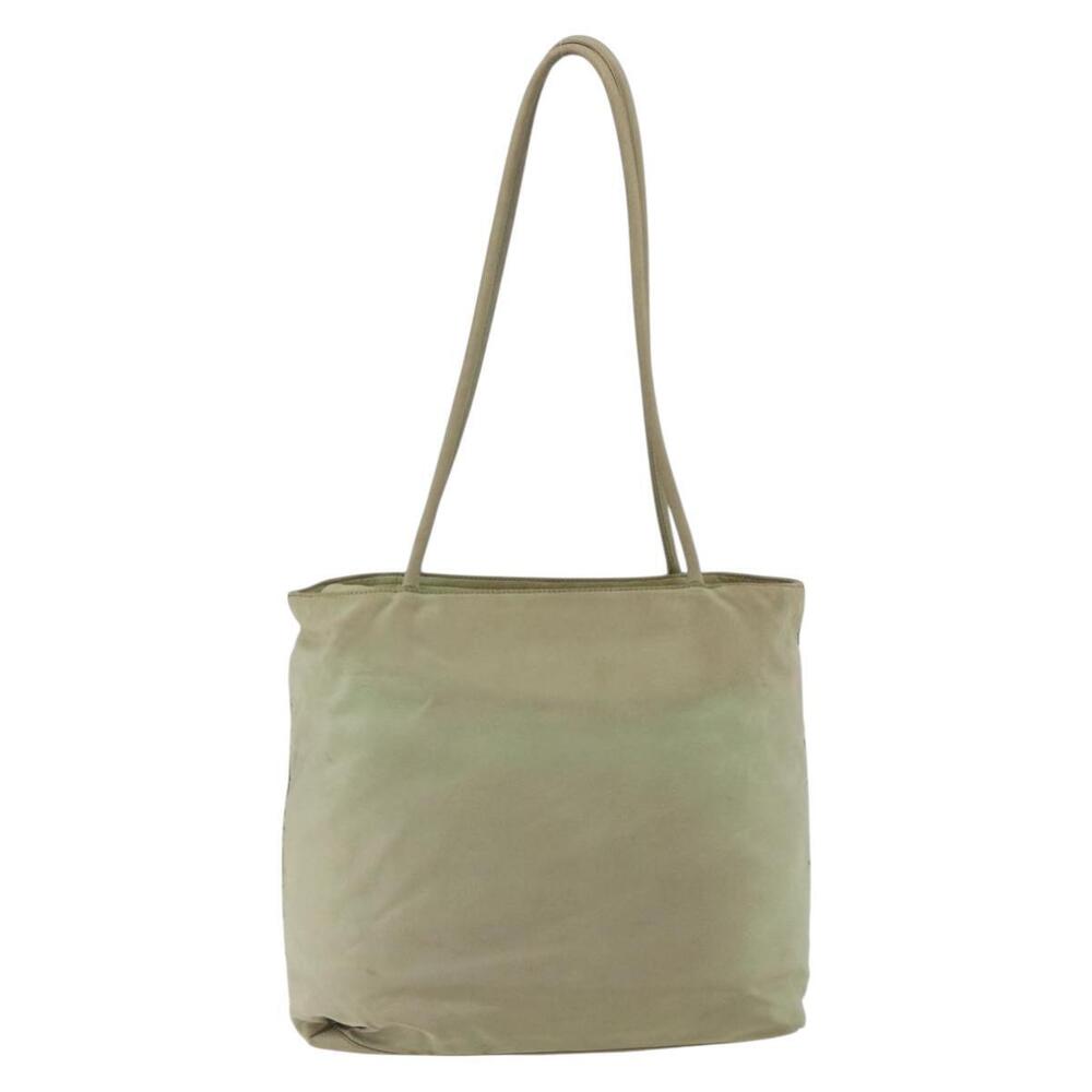 PRADA Tote Bag Nylon Beige Silver Auth 157778 - Picture 2 of 16